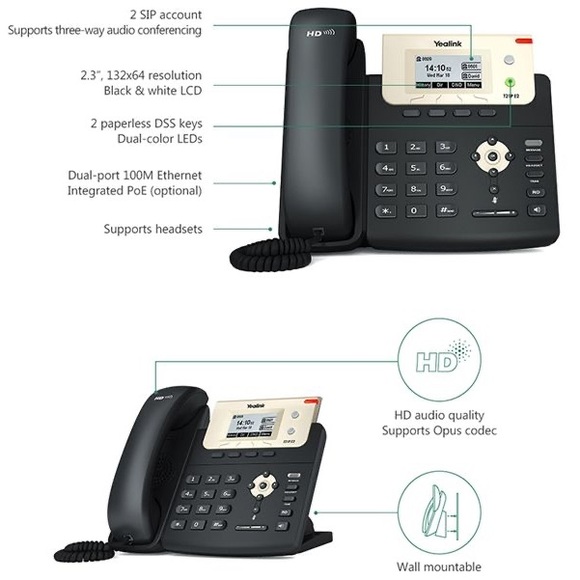 Yealink SIP-T21P E2 Enterprise IP Phone Office Business Home Phone - Picture 5 of 7